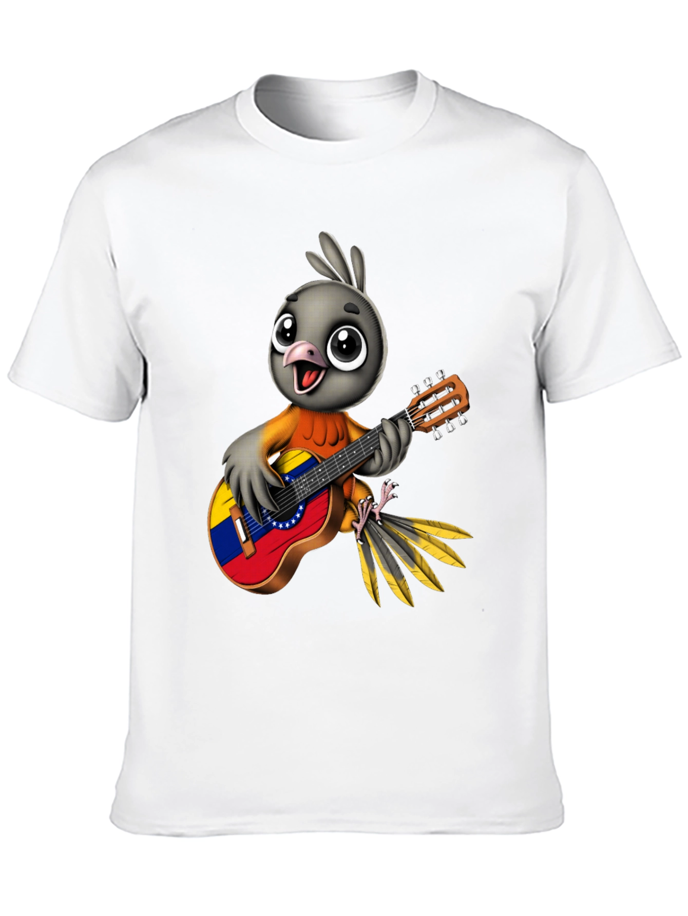 Bird Guitar T-Shirt - Venezuela Flag Design