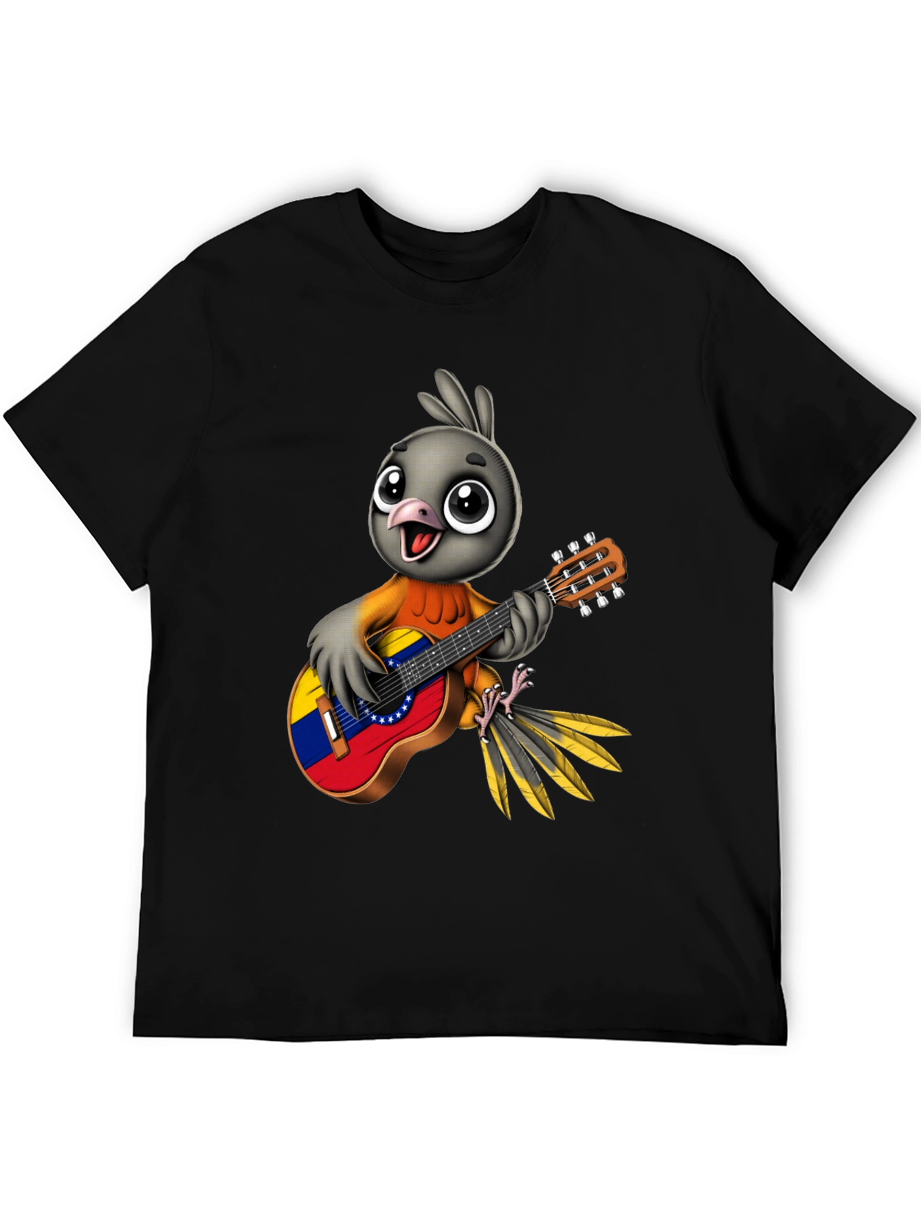 Bird Guitar T-Shirt - Venezuela Flag Design