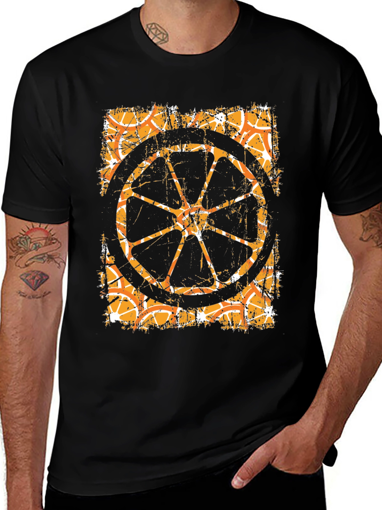 Retro Orange Slice Graphic T-Shirt