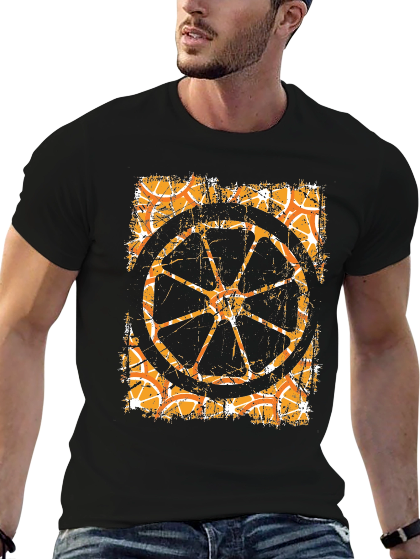 Retro Orange Slice Graphic T-Shirt