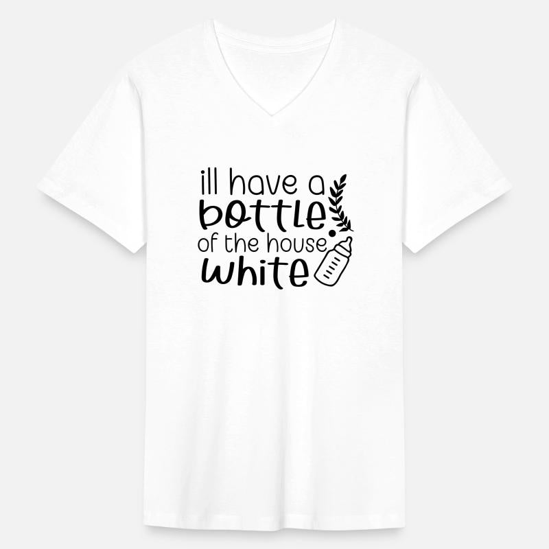 House White Wine Bottle Illustration Print