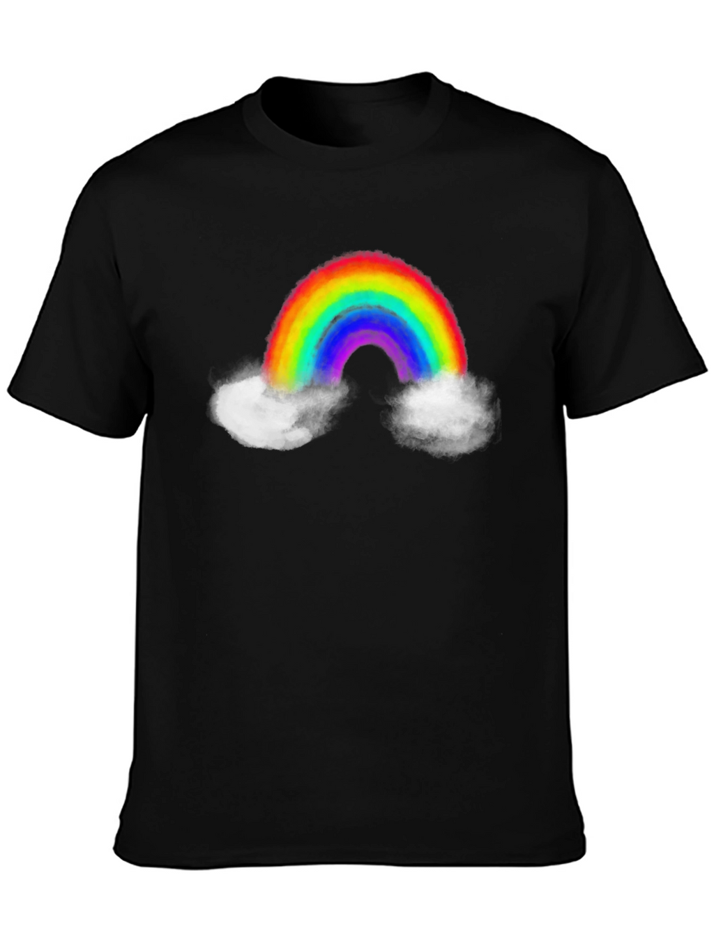 Rainbow Cloud Graphic Tee - Mens Black T-Shirt