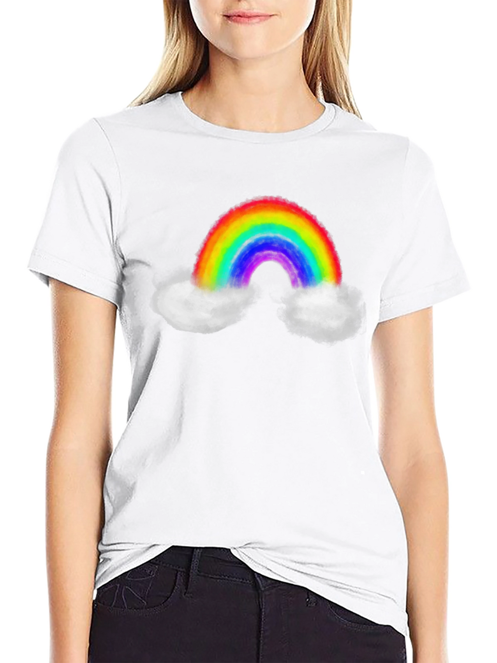 Rainbow Cloud Graphic Tee - Mens Black T-Shirt
