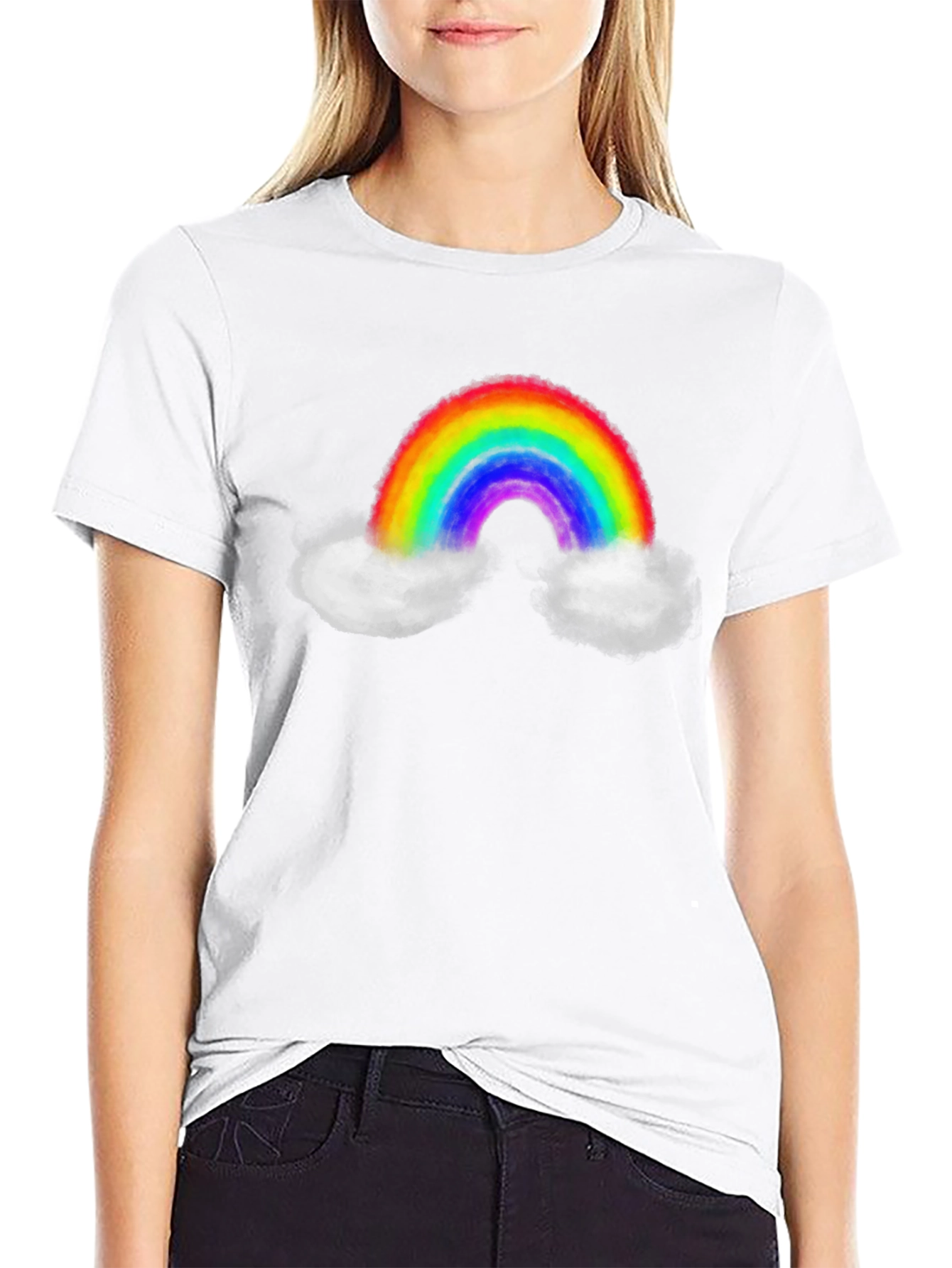 Rainbow Cloud Graphic Tee - Mens Black T-Shirt