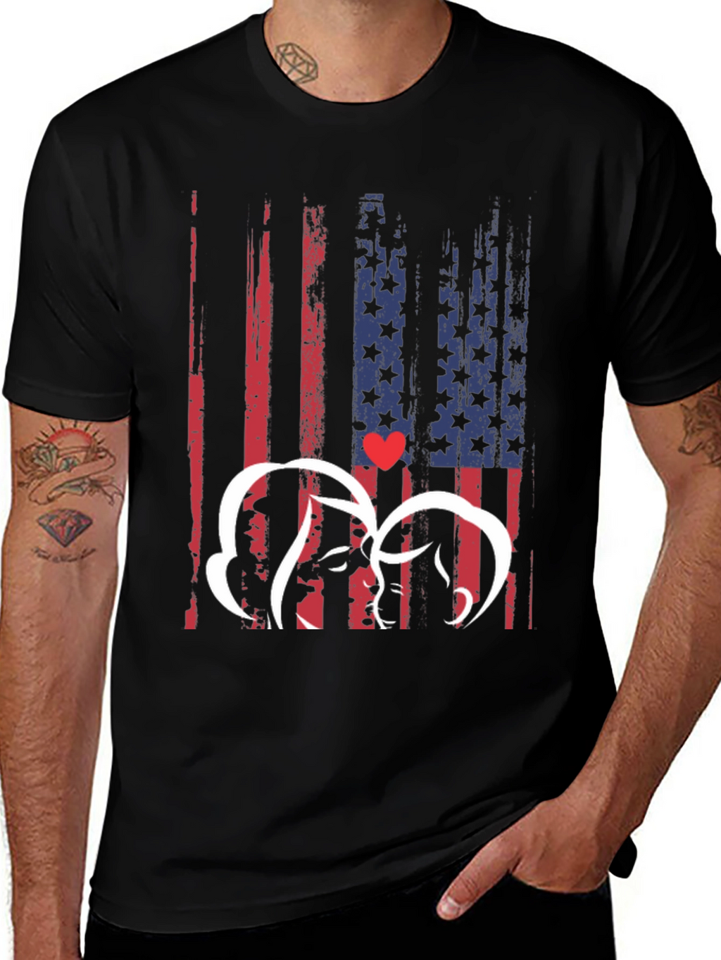 Patriotic Family T-Shirt - USA Flag Love