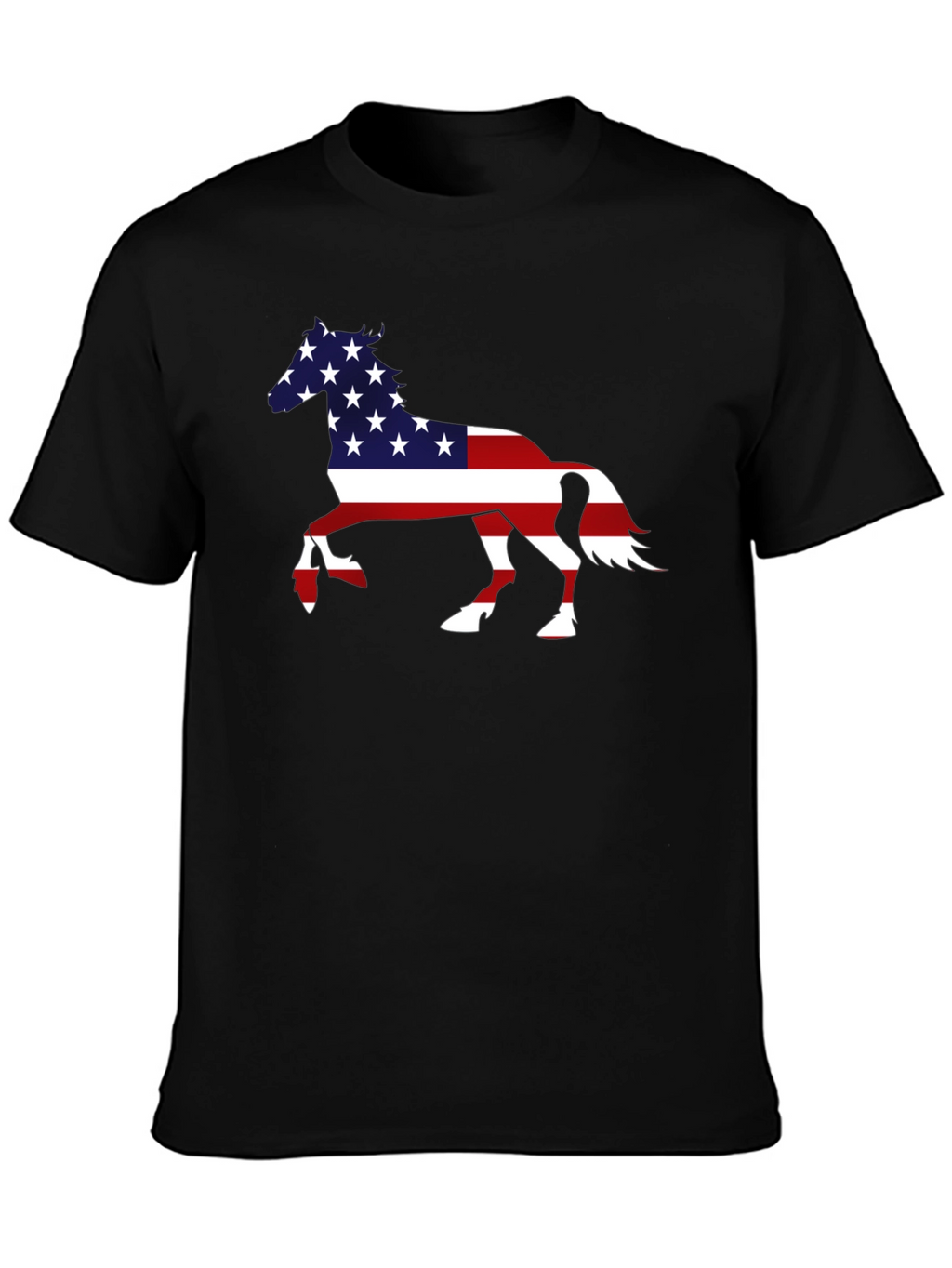 American Flag Horse Graphic T-Shirt