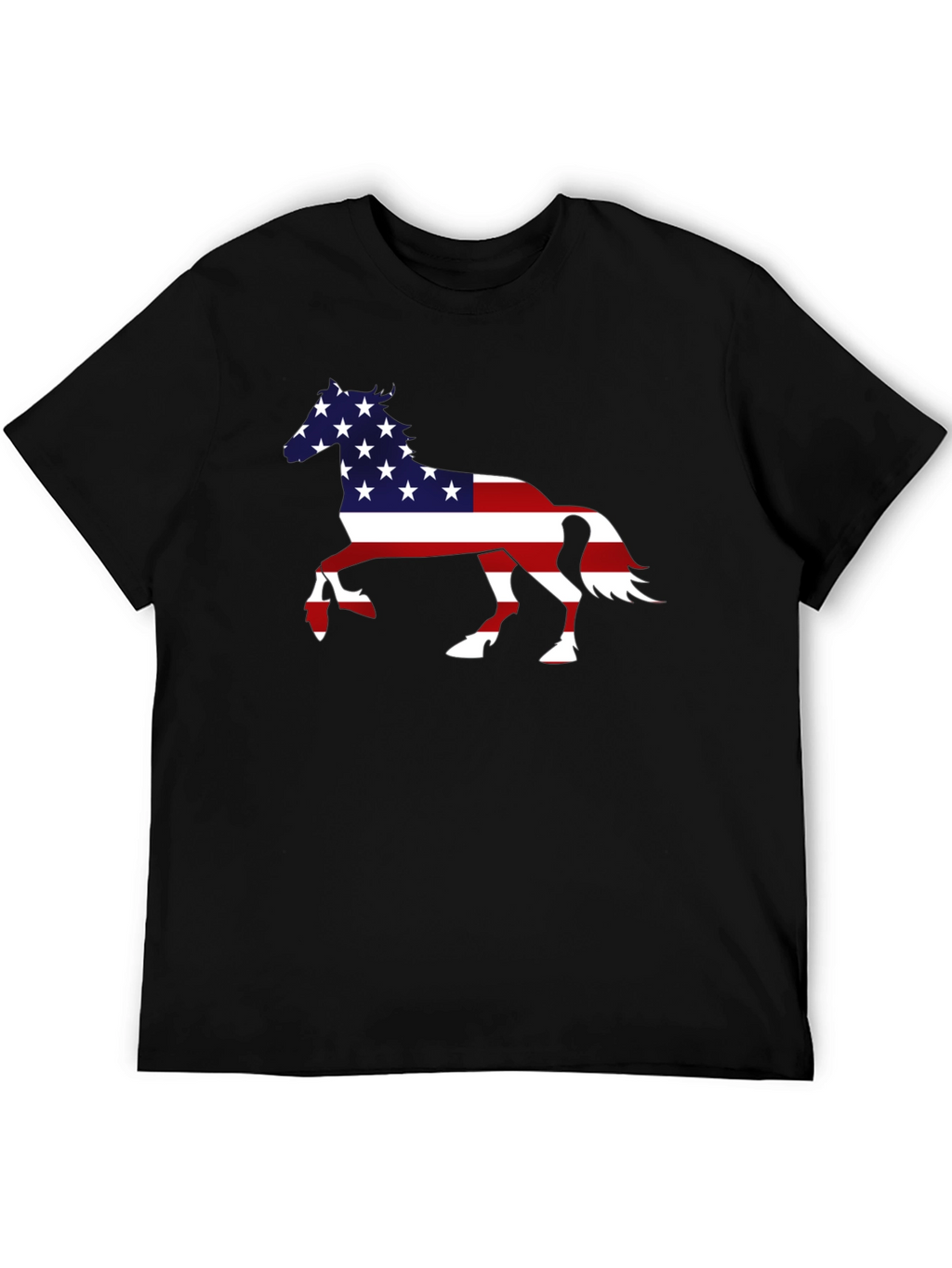 American Flag Horse Graphic T-Shirt