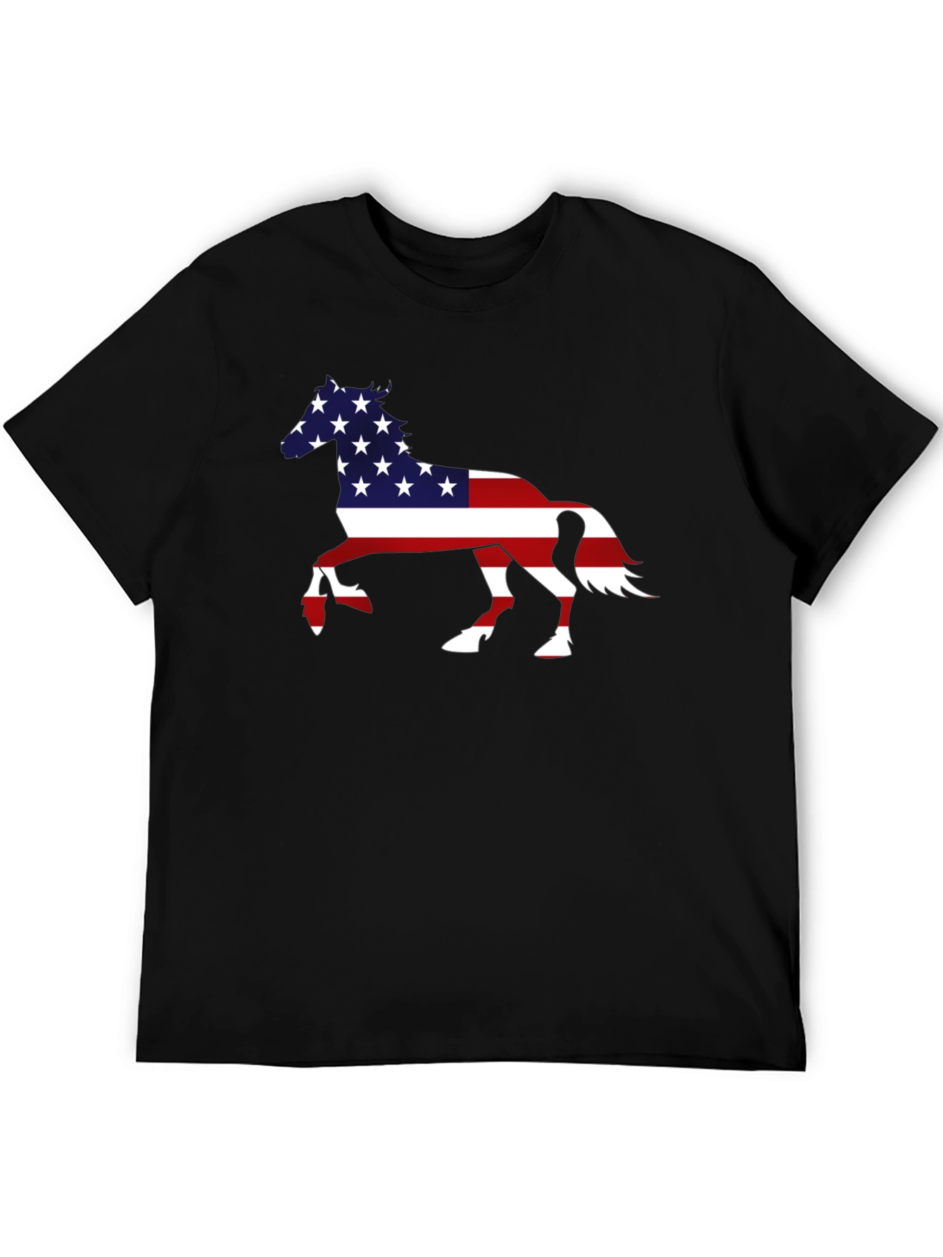 American Flag Horse Graphic T-Shirt