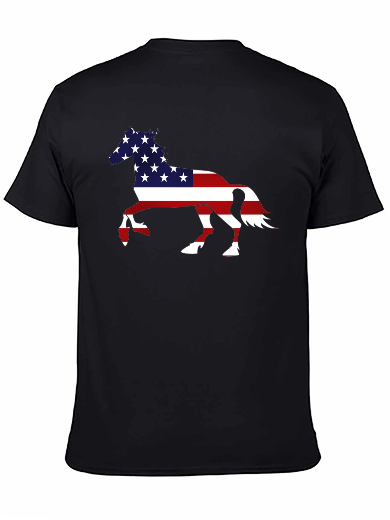 American Flag Horse Graphic T-Shirt