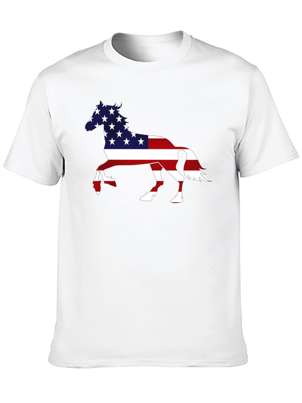 American Flag Horse Graphic T-Shirt