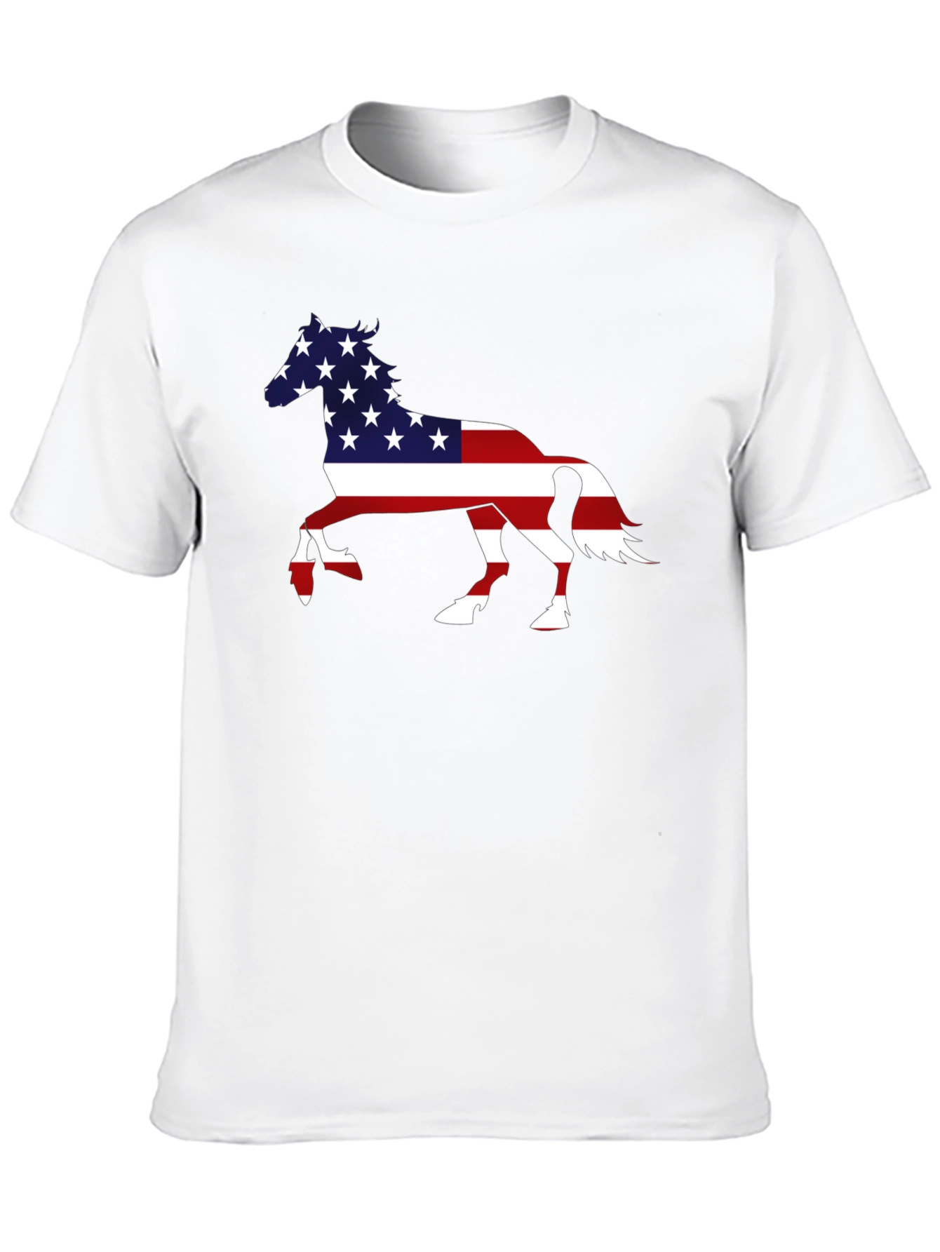 American Flag Horse Graphic T-Shirt