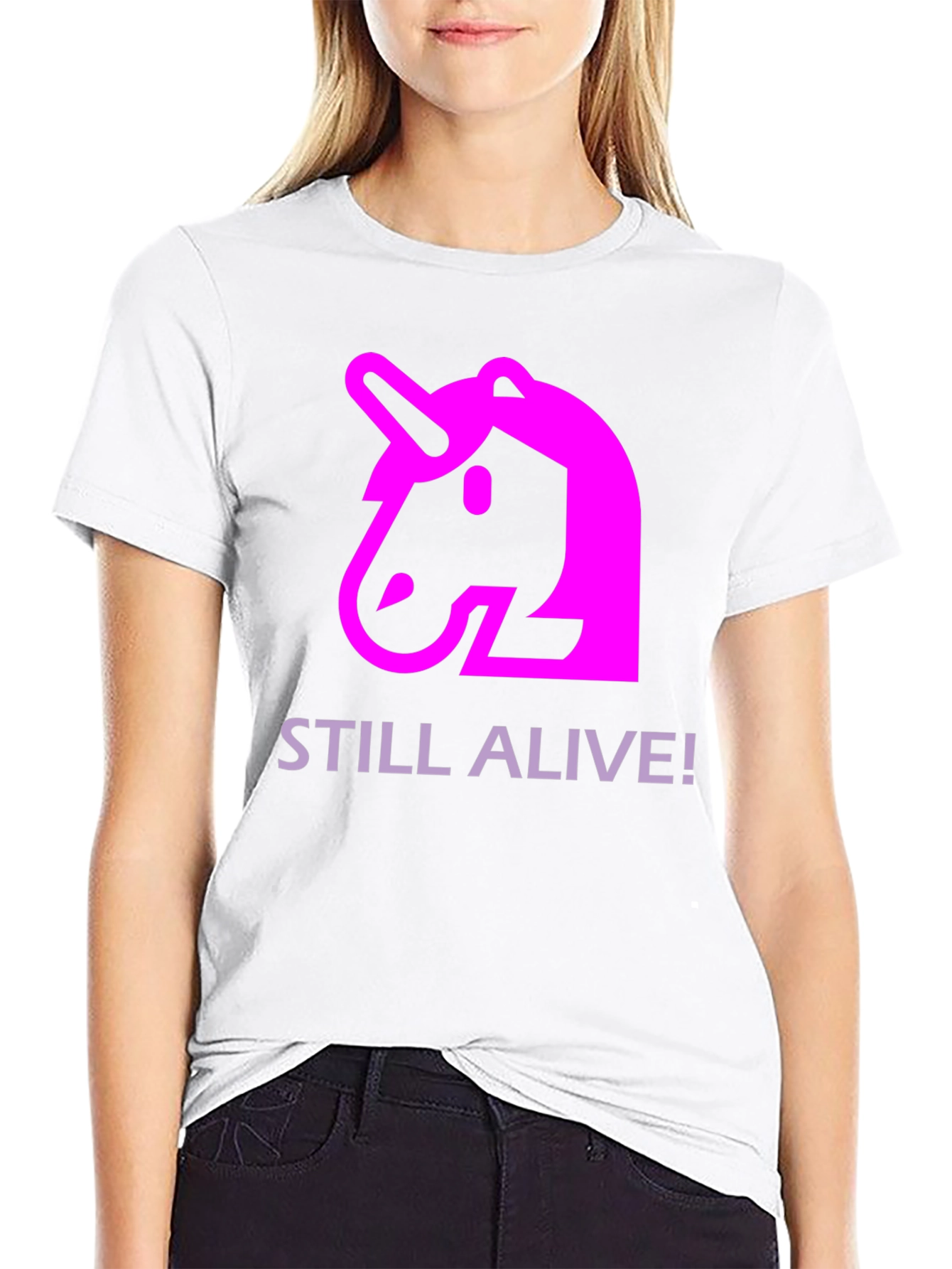 Unicorn Still Alive! Graphic Black T-Shirt