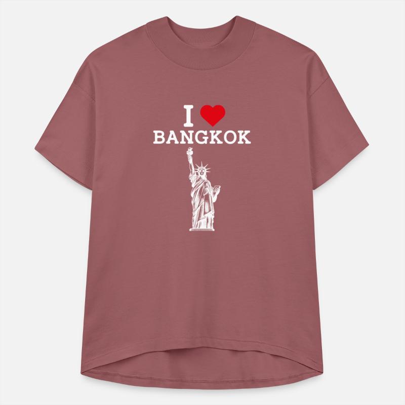 I Love Bangkok Heart Flag Statue Of Liberty Pun