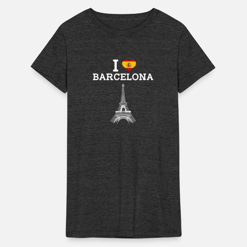 I Love Barcelona Cool Eiffel Tower Pun Heart Flag
