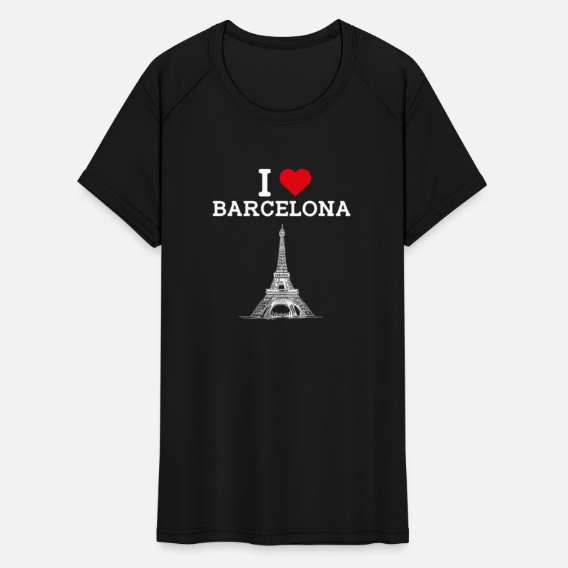 I Love Barcelona Cool Flag Heart Eiffel Tower Pun