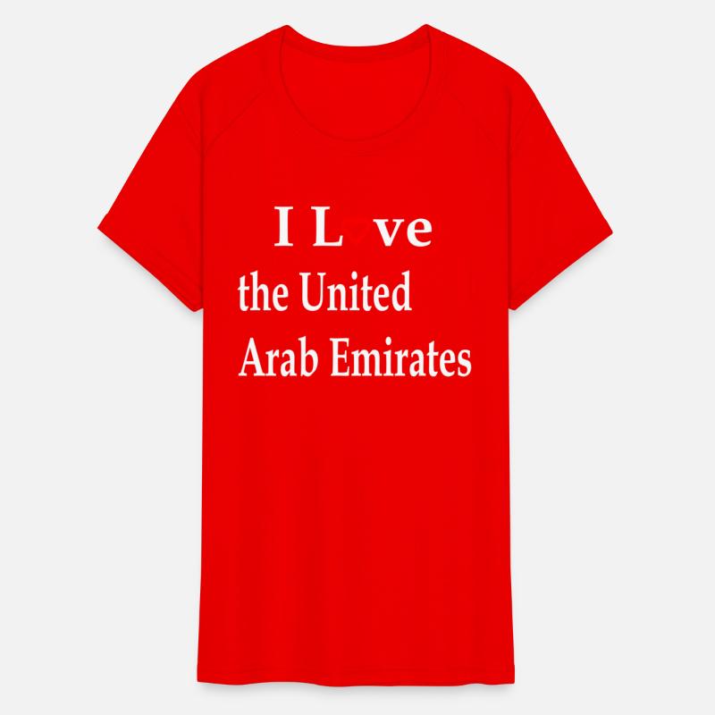 I Love the United Arab Emirates Red Heart Text w