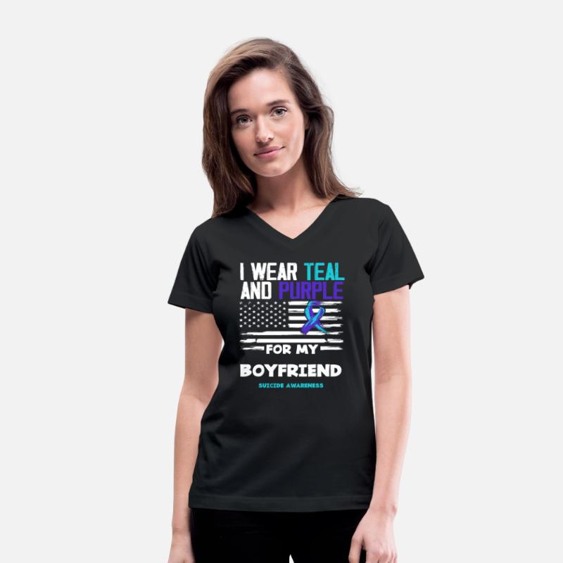 I Wear Teal Purple Boyfriend Suicide Awareness