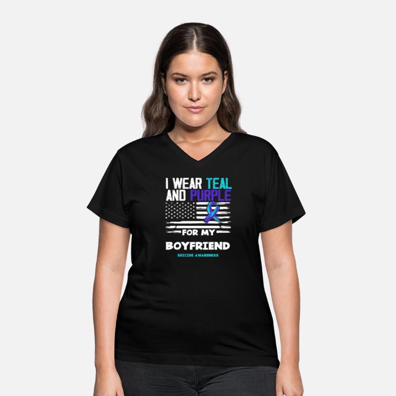 I Wear Teal Purple Boyfriend Suicide Awareness
