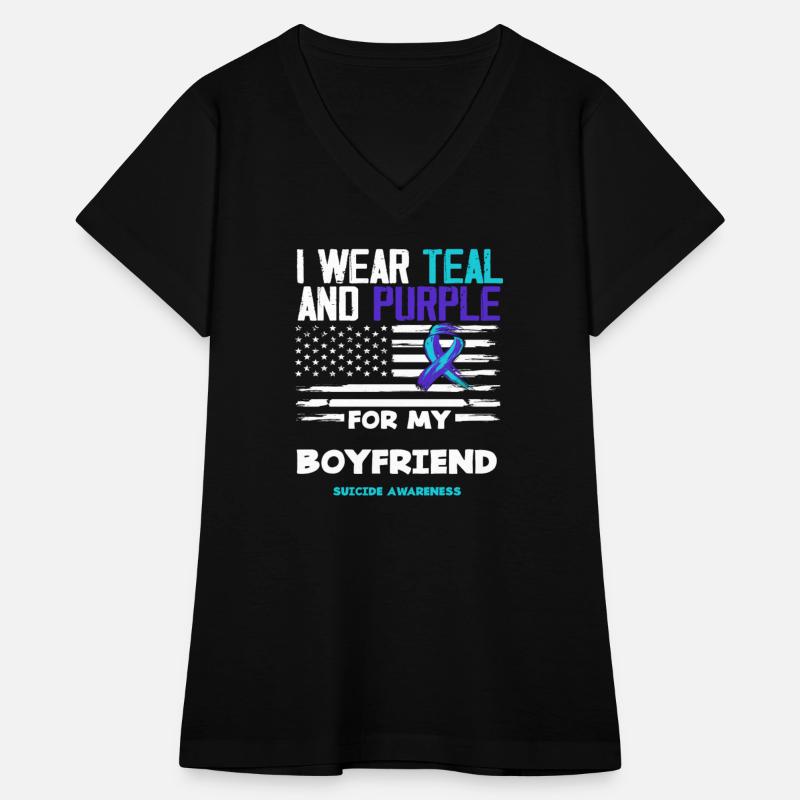 I Wear Teal Purple Boyfriend Suicide Awareness
