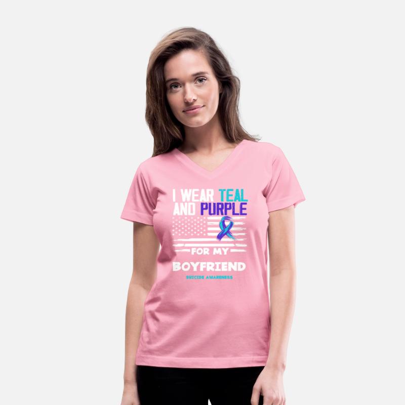 I Wear Teal Purple Boyfriend Suicide Awareness