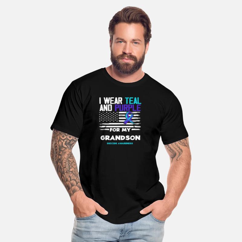 I Wear Teal Purple Grandson Suicide Awareness