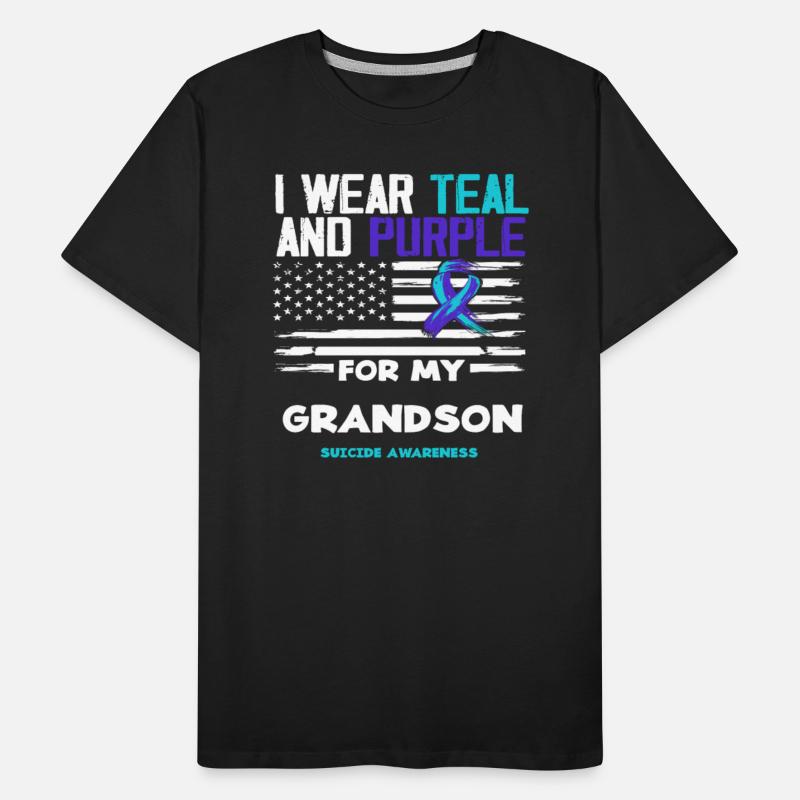 I Wear Teal Purple Grandson Suicide Awareness