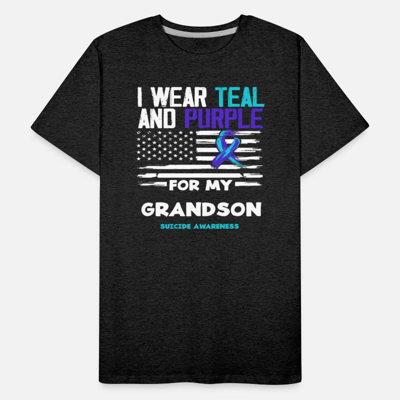 I Wear Teal Purple Grandson Suicide Awareness