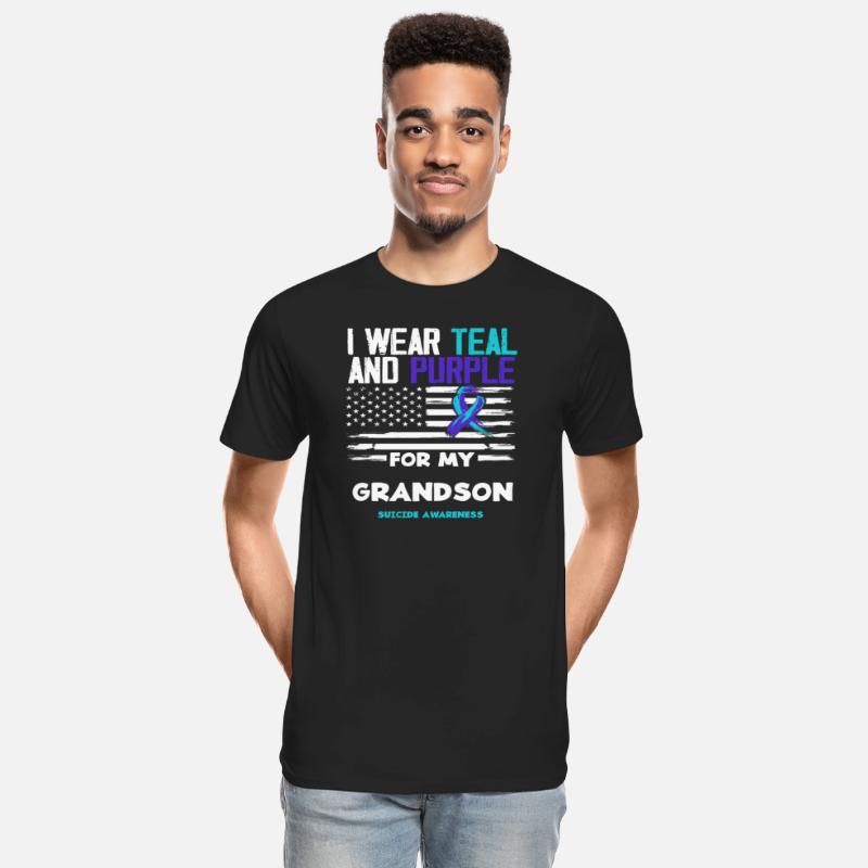 I Wear Teal Purple Grandson Suicide Awareness