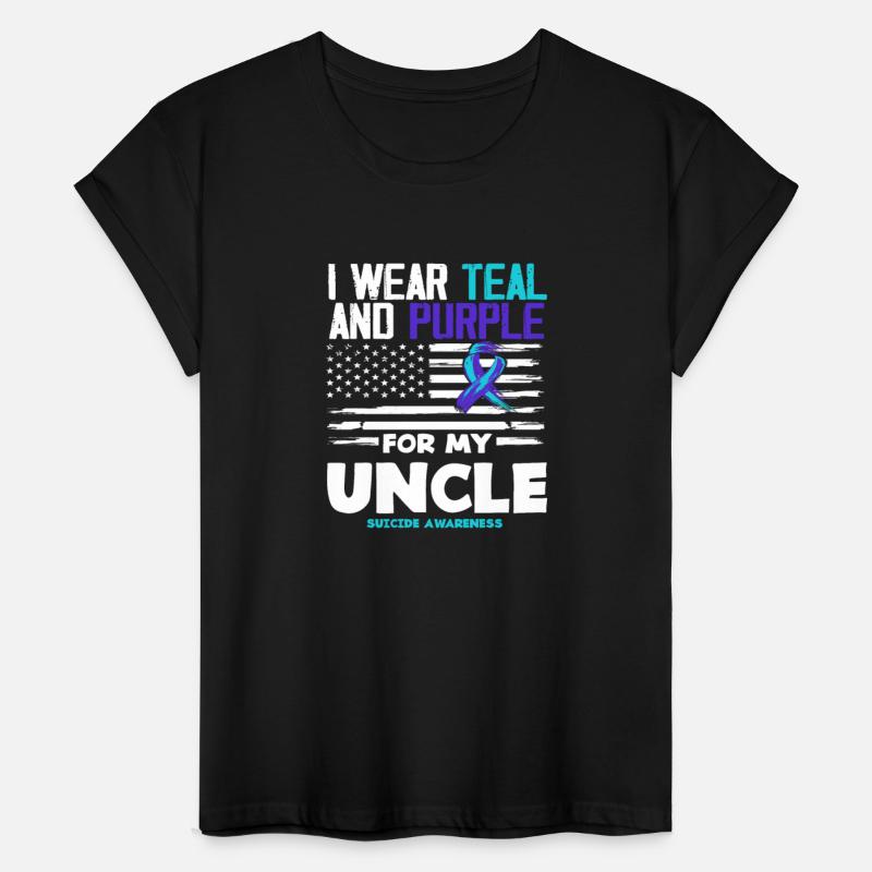 I Wear Teal Purple Uncle Suicide Awareness