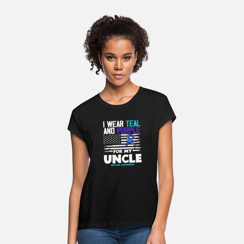 I Wear Teal Purple Uncle Suicide Awareness