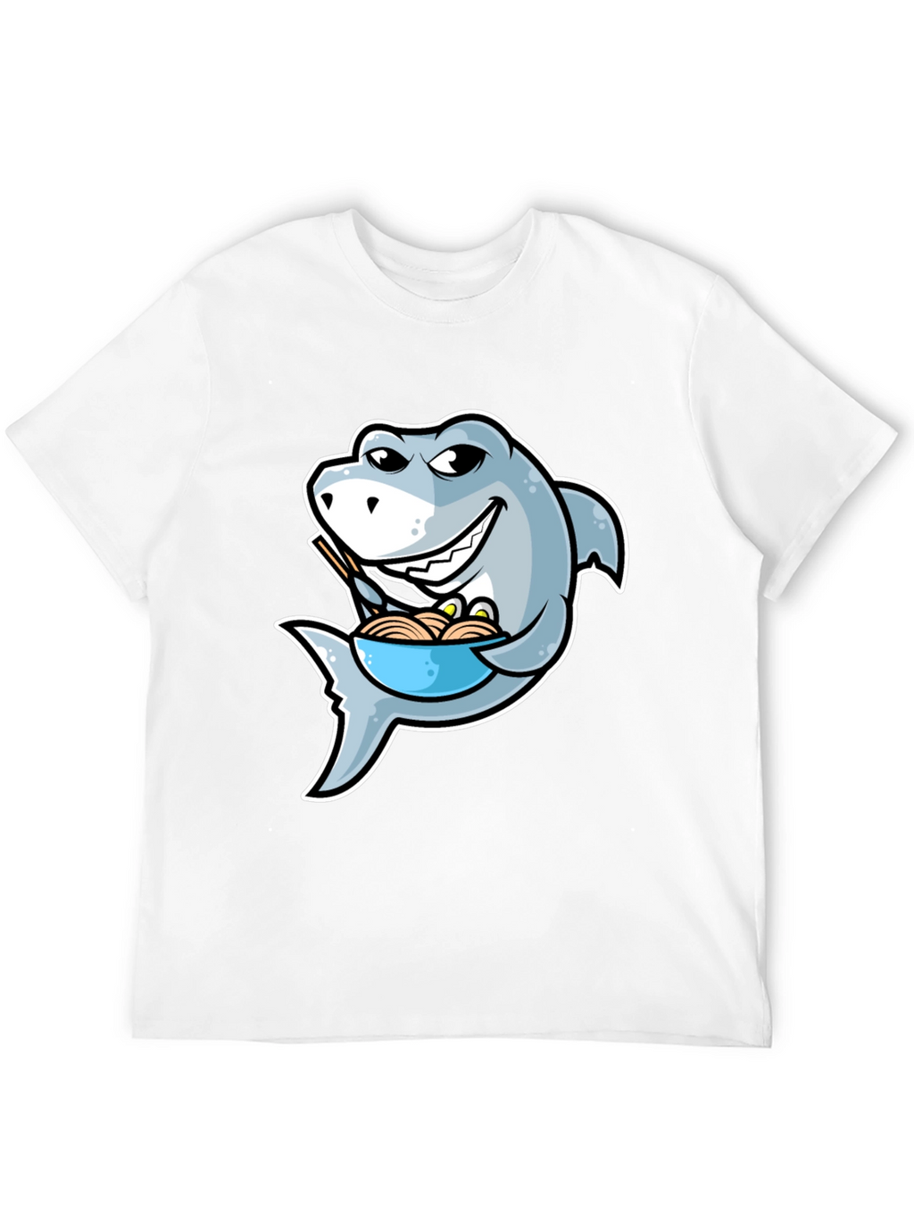 Shark Ramen T-Shirt - Funny Cartoon Graphic Tee