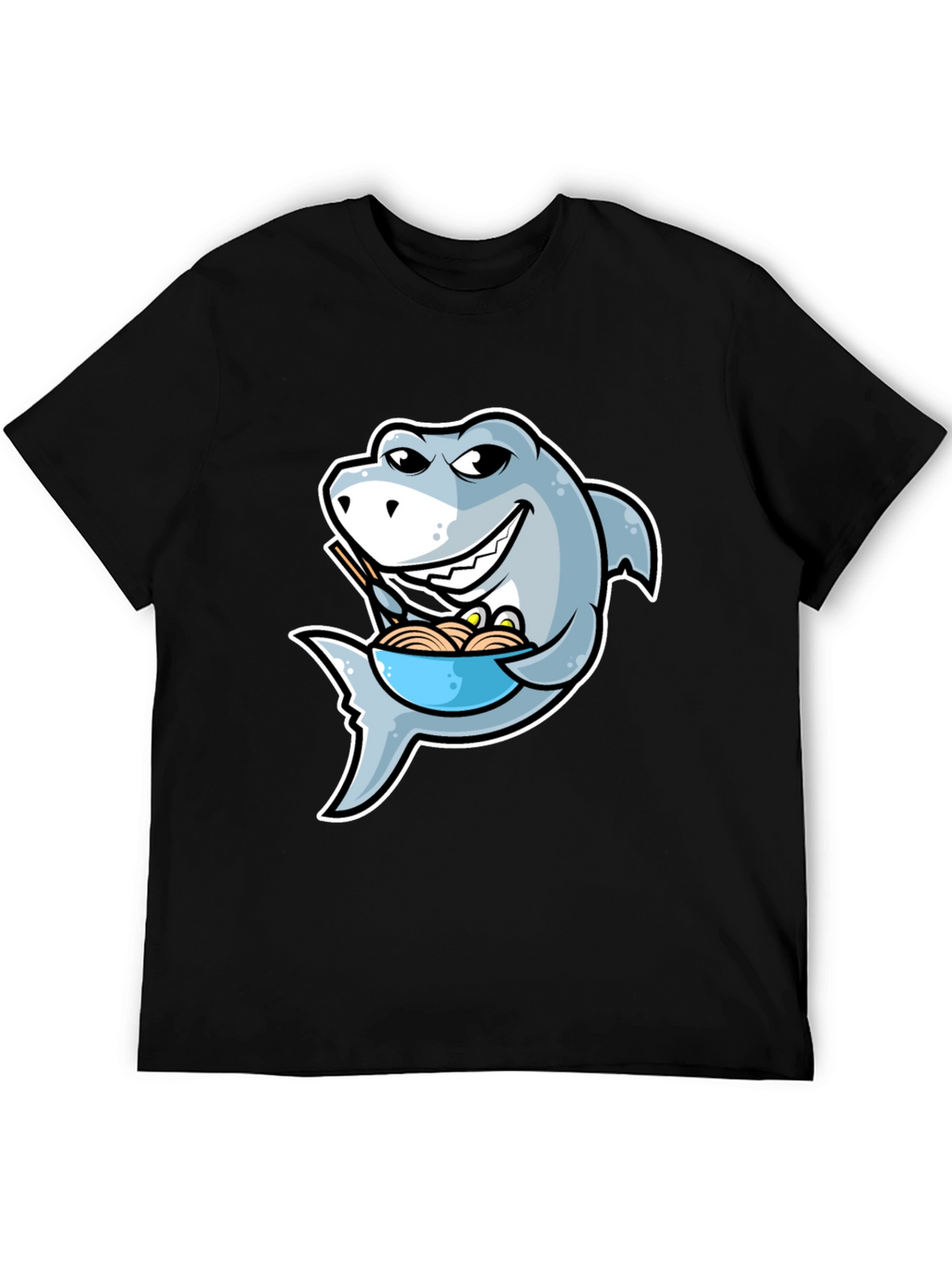 Shark Ramen T-Shirt - Funny Cartoon Graphic Tee