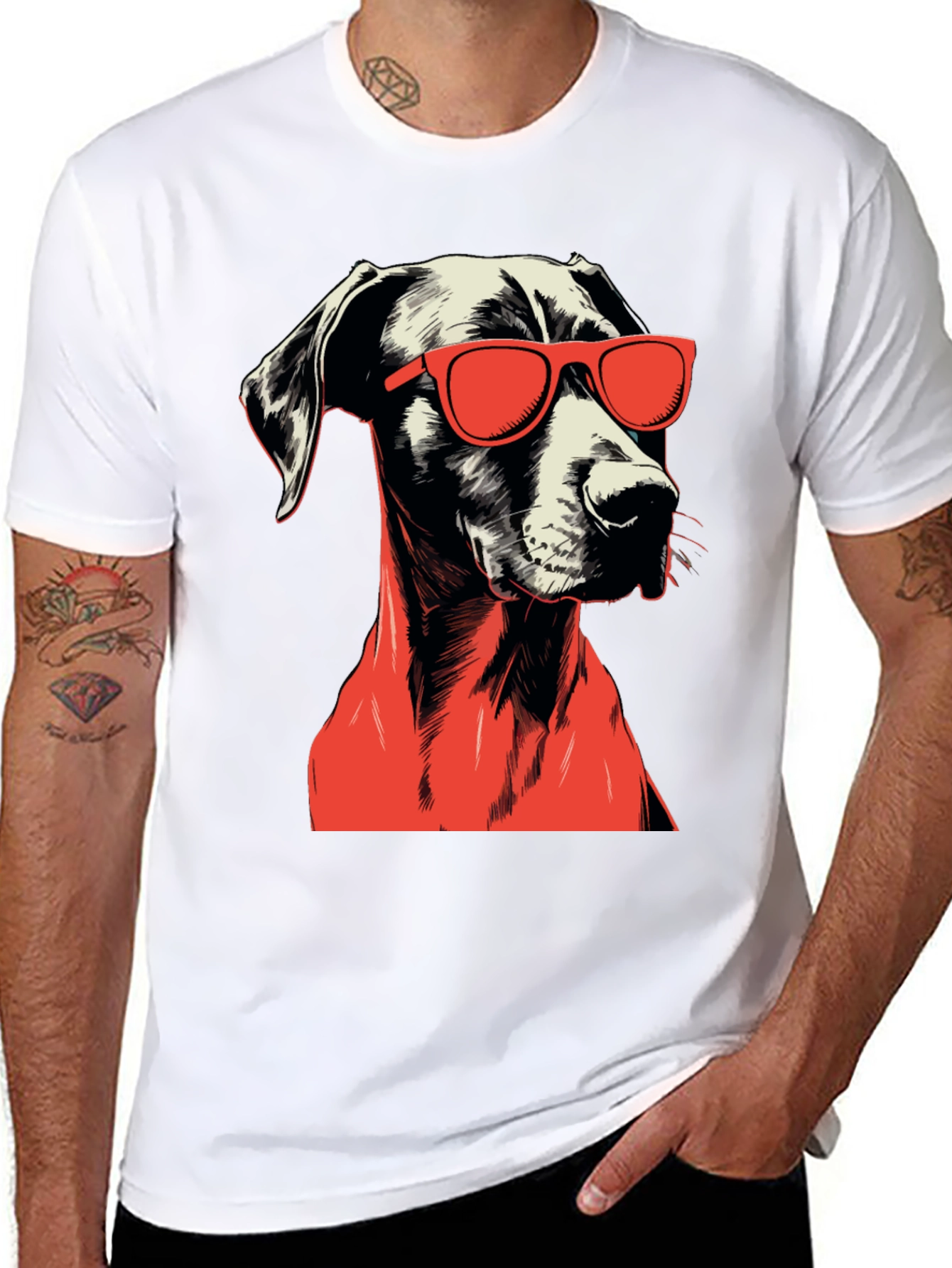 Cool Dog Graphic Tee - Black