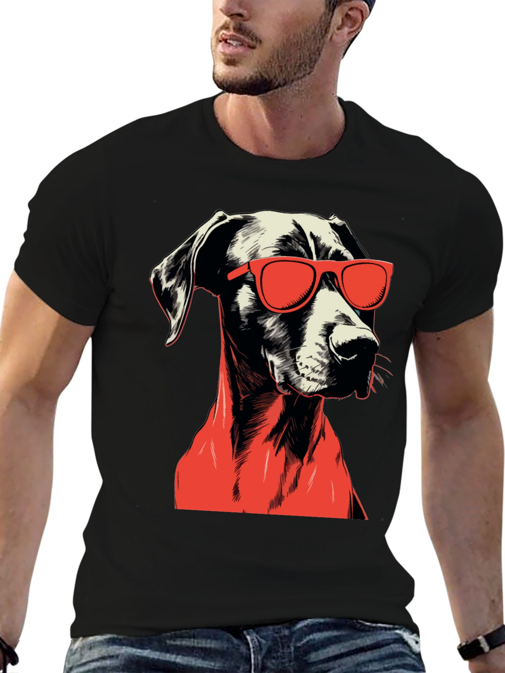 Cool Dog Graphic Tee - Black