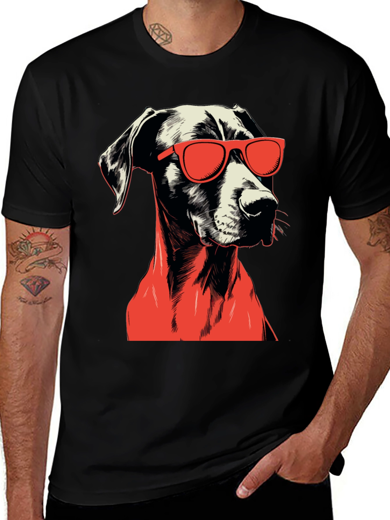 Cool Dog Graphic Tee - Black