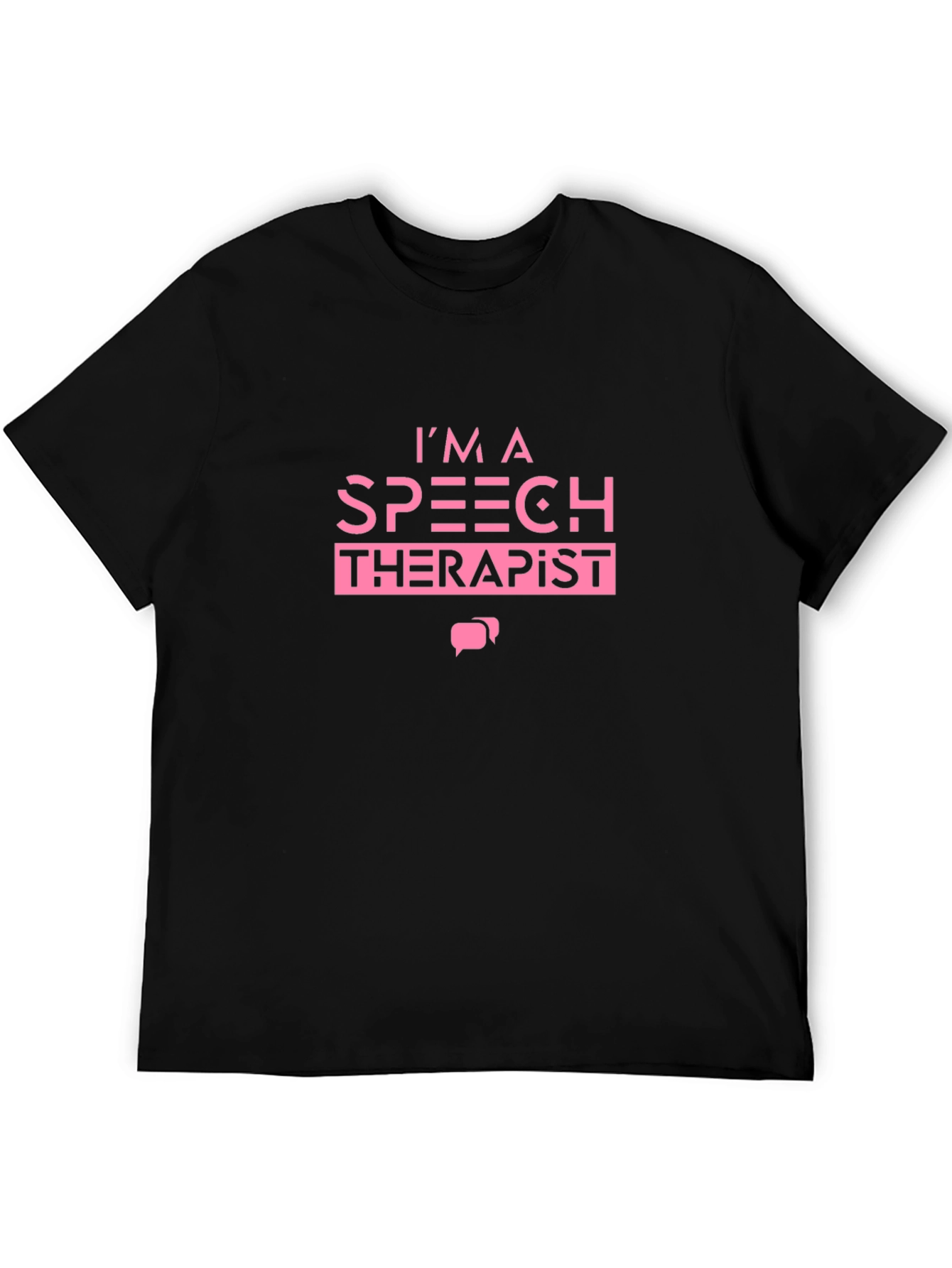 Speech Therapist Graphic T-Shirt Pink Text on Black