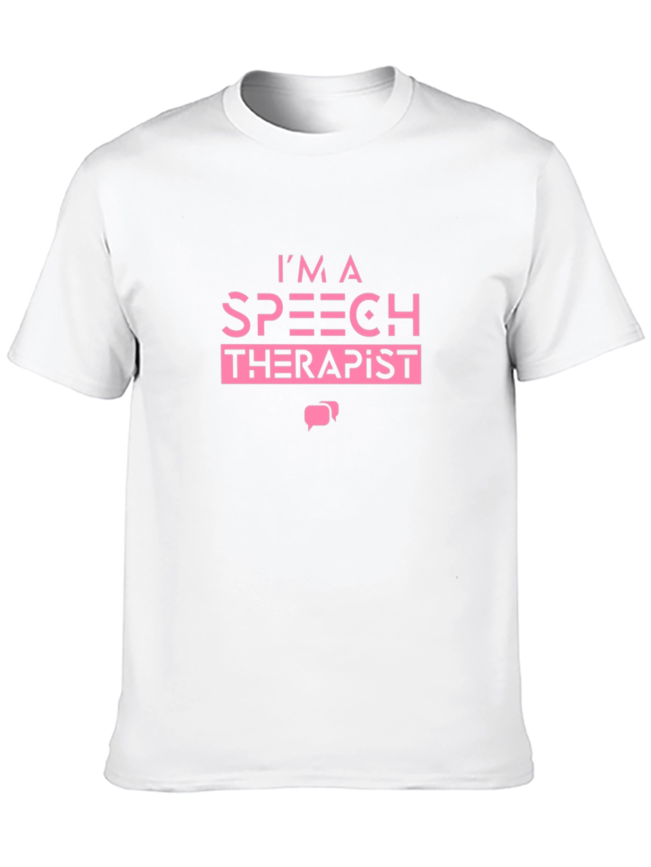 Speech Therapist Graphic T-Shirt Pink Text on Black