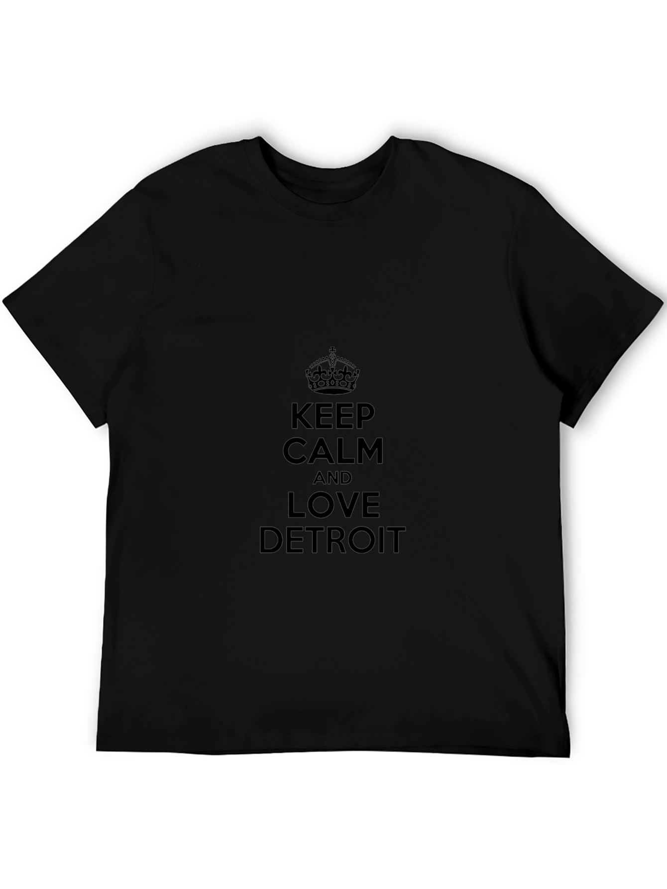 Keep Calm and Love Detroit Black T-Shirt
