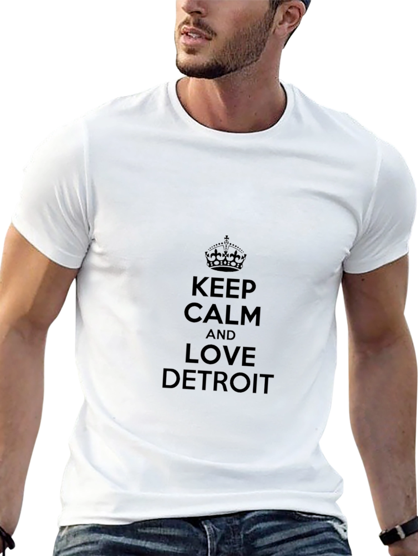 Keep Calm and Love Detroit Black T-Shirt