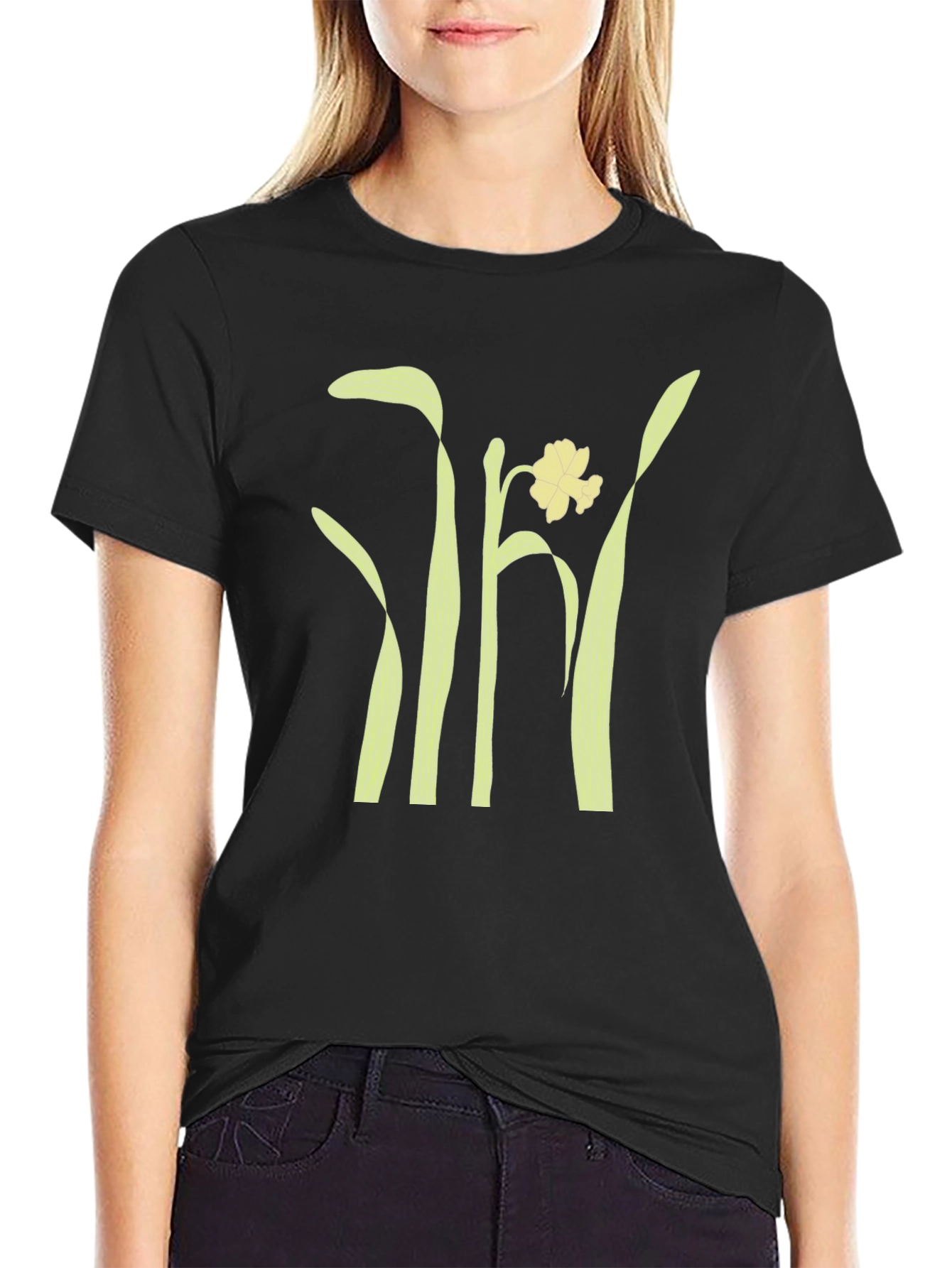 Daffodil Graphic Tee - Stylish Black Unisex T-Shirt