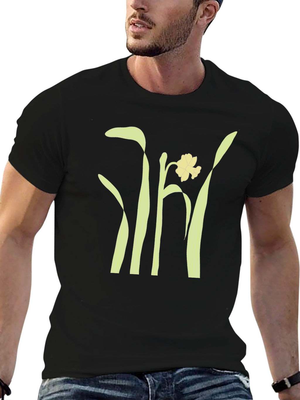 Daffodil Graphic Tee - Stylish Black Unisex T-Shirt