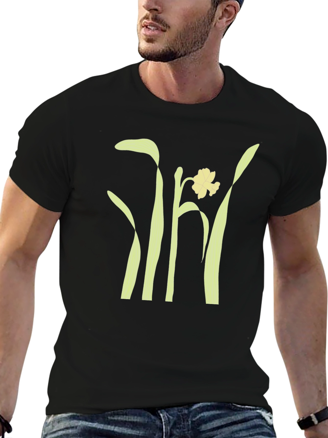 Daffodil Graphic Tee - Stylish Black Unisex T-Shirt
