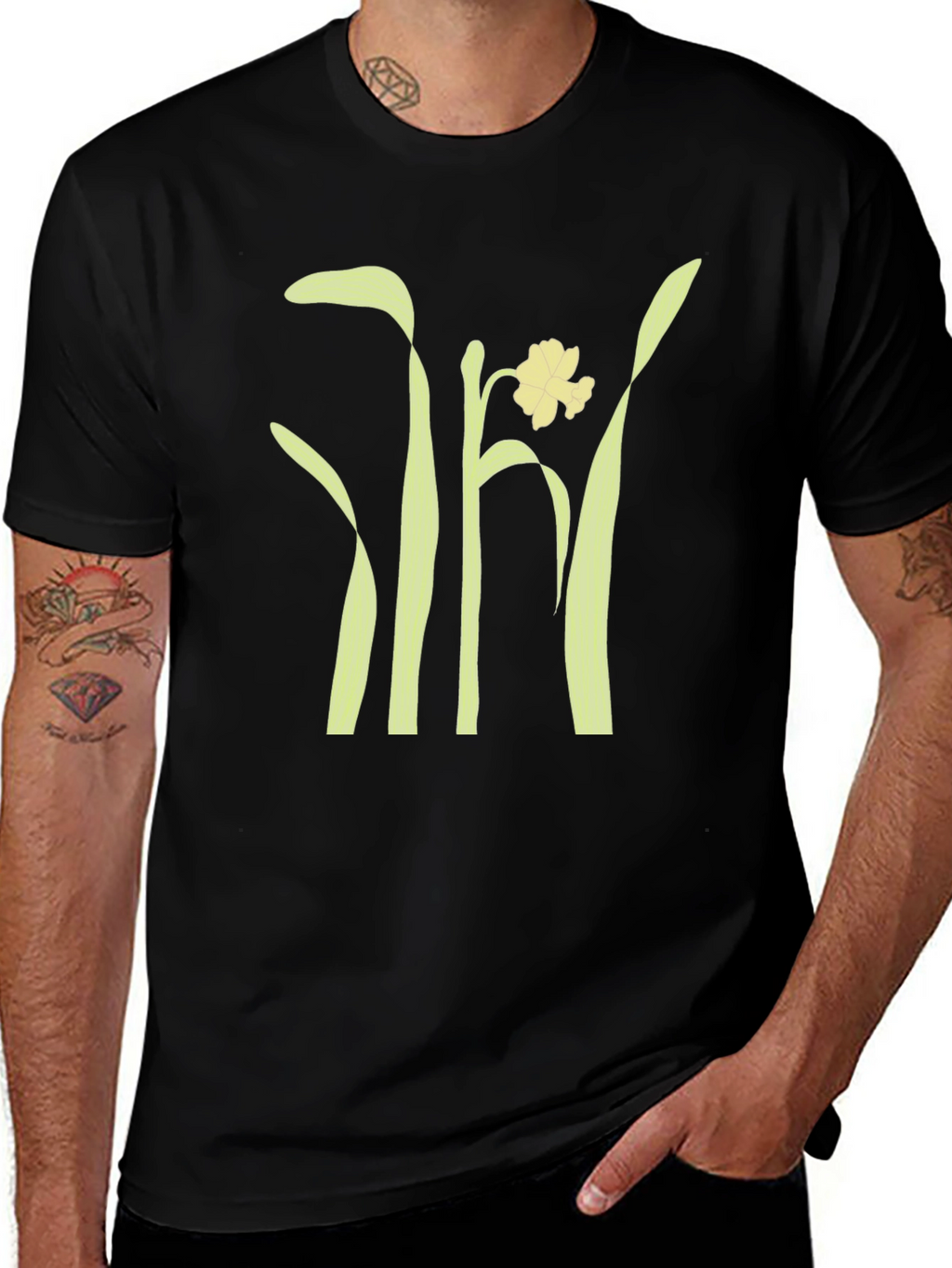 Daffodil Graphic Tee - Stylish Black Unisex T-Shirt