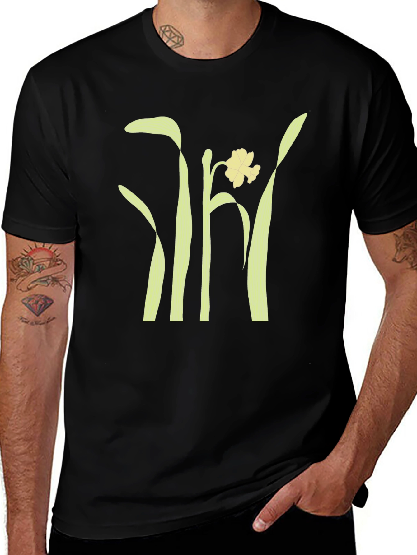 Daffodil Graphic Tee - Stylish Black Unisex T-Shirt