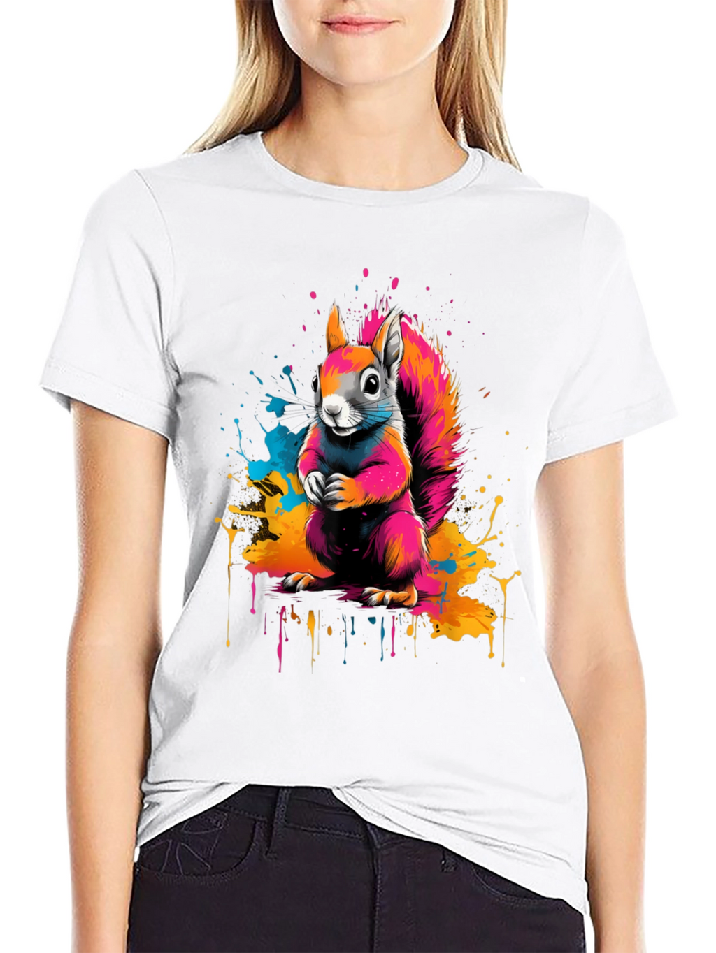 Vibrant Squirrel Graphic Tee - Unique Animal Print