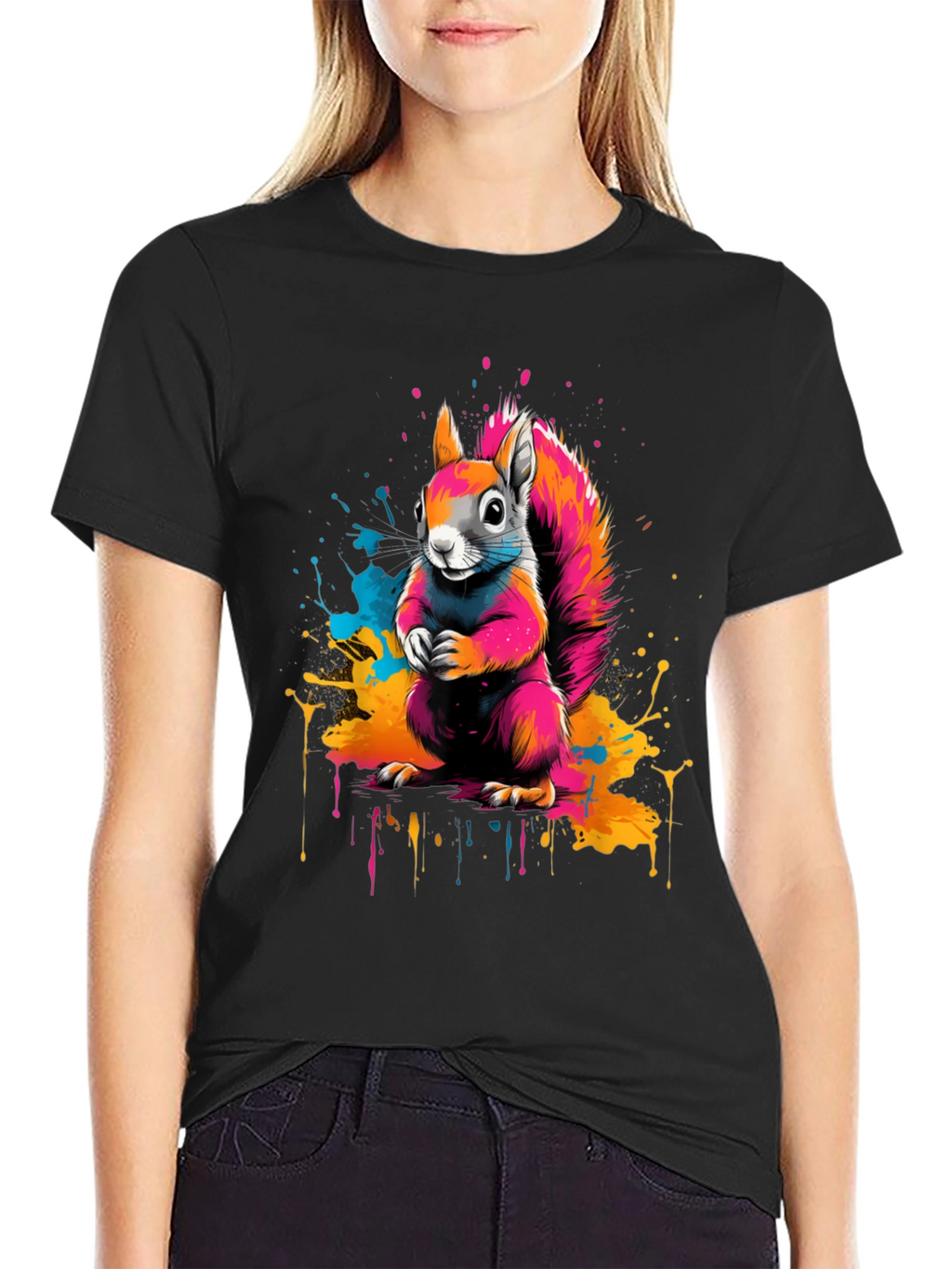 Vibrant Squirrel Graphic Tee - Unique Animal Print