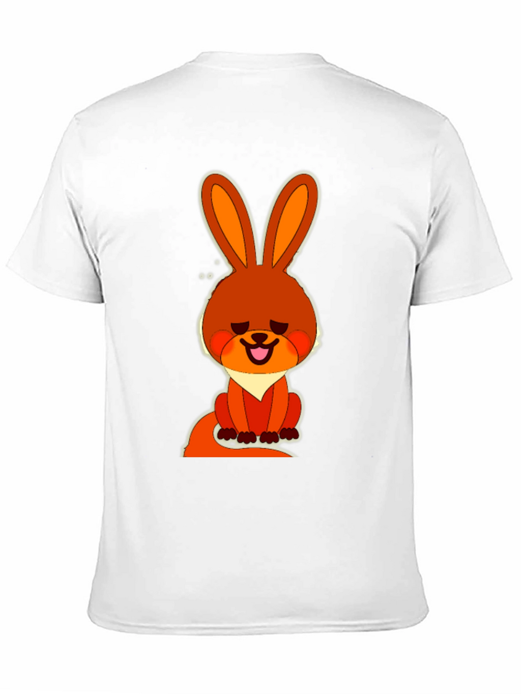 Cute Cartoon Rabbit Graphic Tee - Casual Black T-Shirt