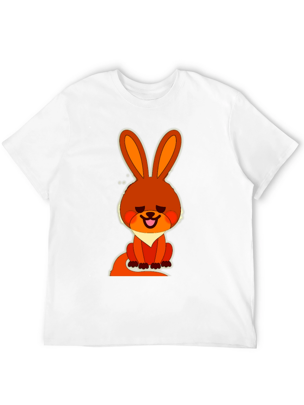Cute Cartoon Rabbit Graphic Tee - Casual Black T-Shirt