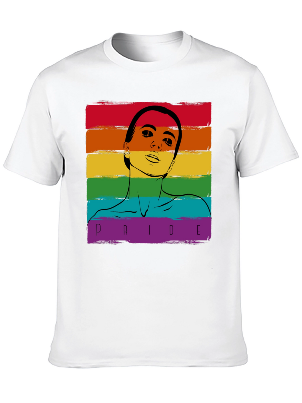 Pride Rainbow Graphic Tee - Black Cotton Blend