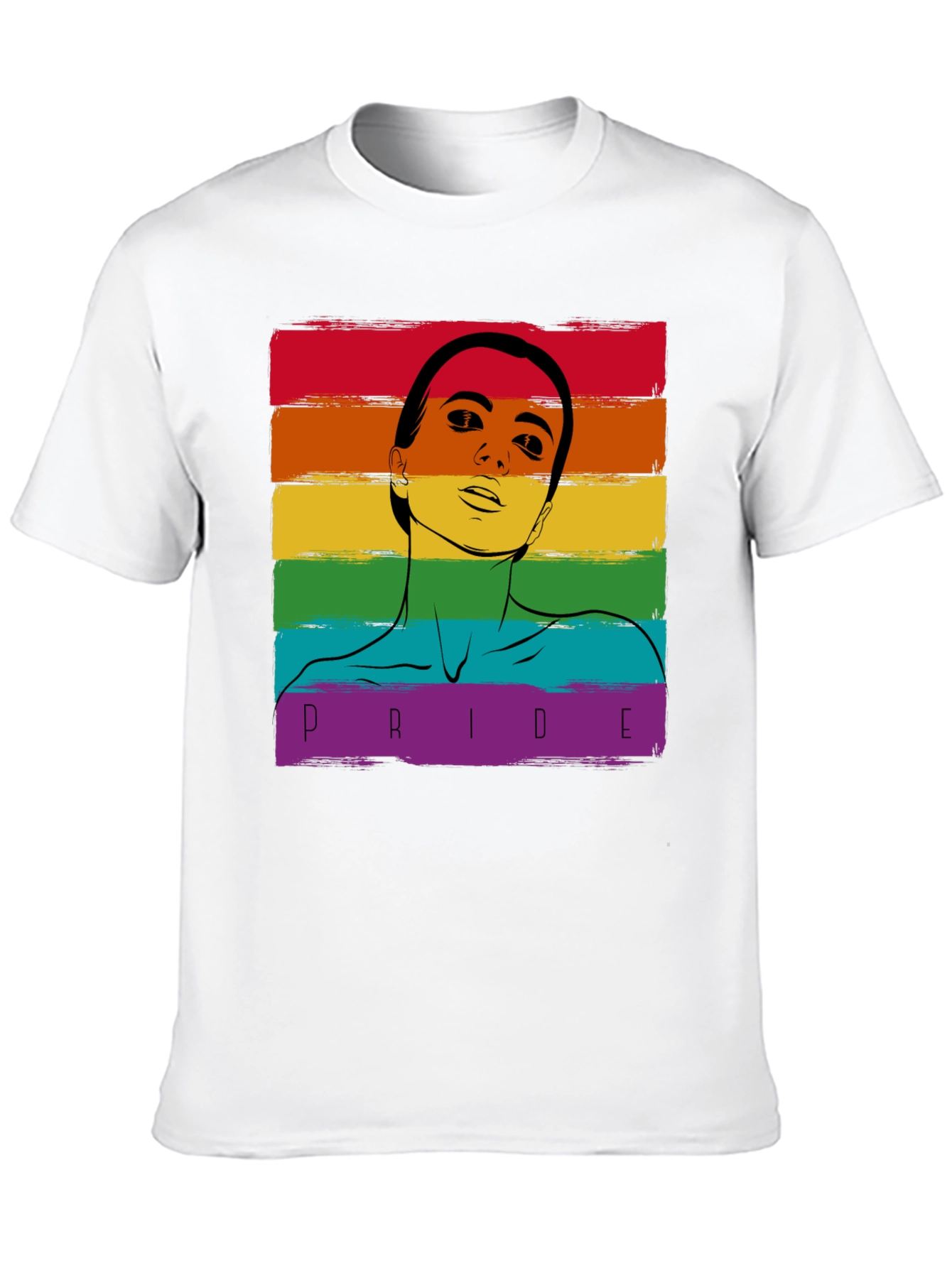 Pride Rainbow Graphic Tee - Black Cotton Blend